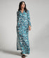Blue Printed Dress With Side Pockets